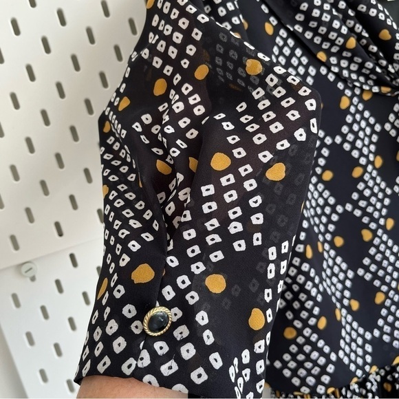 VINTAGE Algo 80’s Chiffon Drop Waist Blouson Midi Dress (XL/1X) - Picture 9 of 15